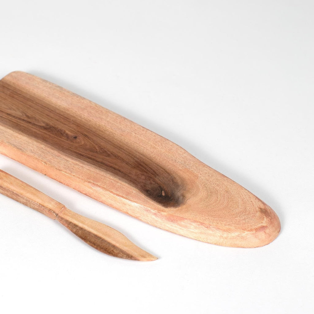 Wooden Serving Board & Knife Set | Natural Wood Sharing Board Set