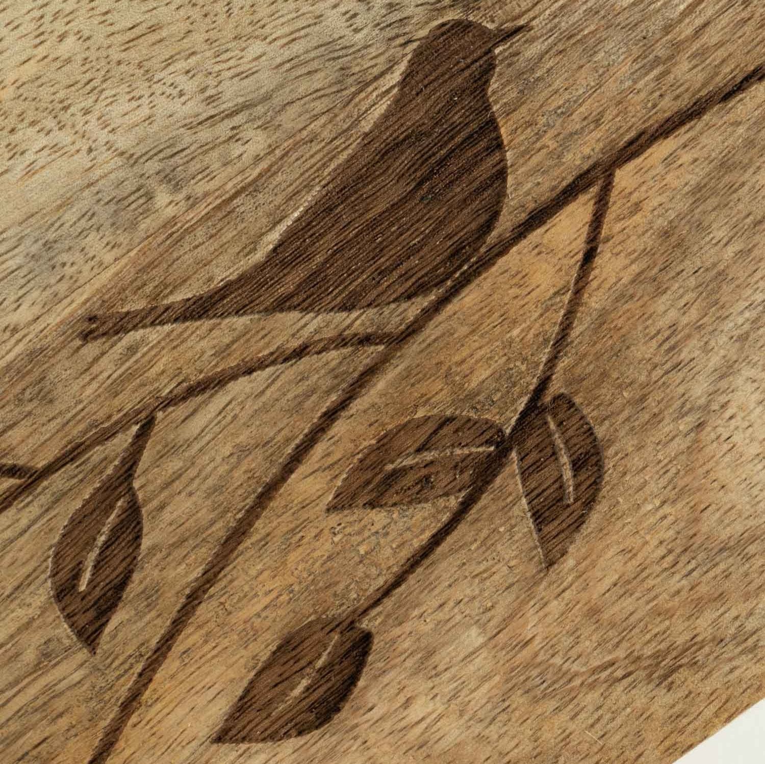 Bird & Branch Wooden Serving Board | Cutting and Serving Board | Decorative Kitchen Board